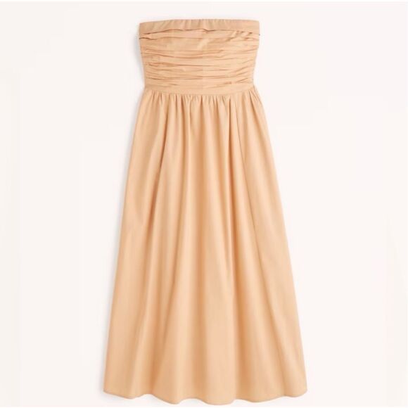Abercrombie & Fitch Dresses & Skirts - NWT Abercrombie & Fitch Emerson Strapless Poplin Midi Dress Size S